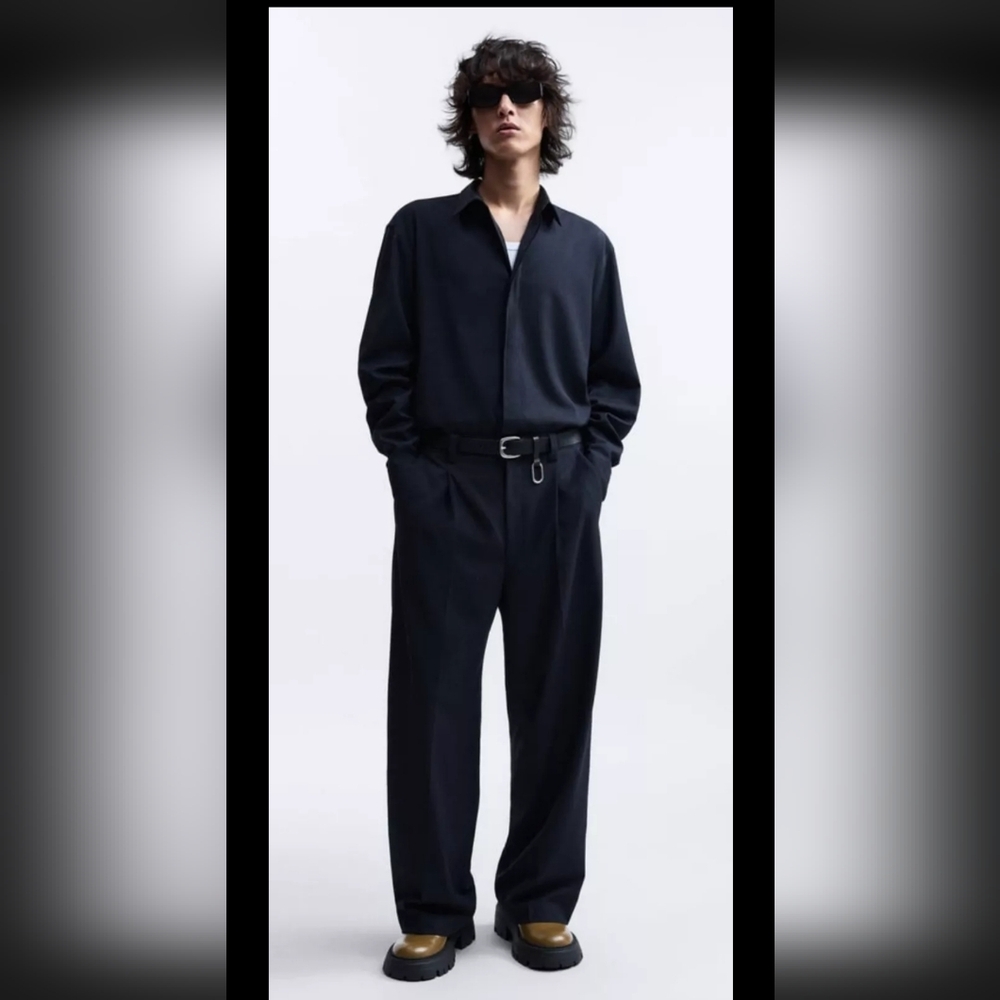 Zara FIRE! NWT! Man Edition Overszied Overshirt in Navy Blue. Sz Md. R2S!!